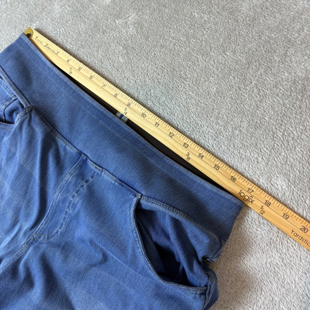 Halara Jeans Women XL (Fits 34x30) Wide Leg Faded Blue Stretch Whiskered - Picture 4 of 9